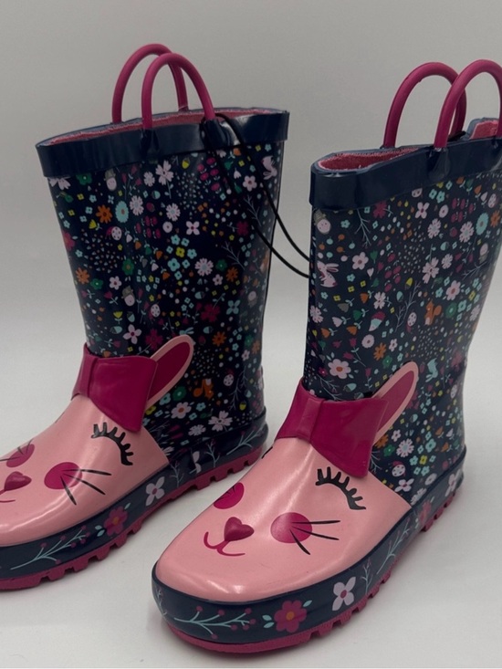 Other - Girls Floral Bunny Rain Boots - Pink & Navy